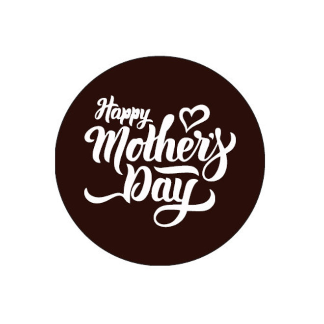 Chocolate Dark Happy Mothers Day Round - 50mm (30PK) image 0